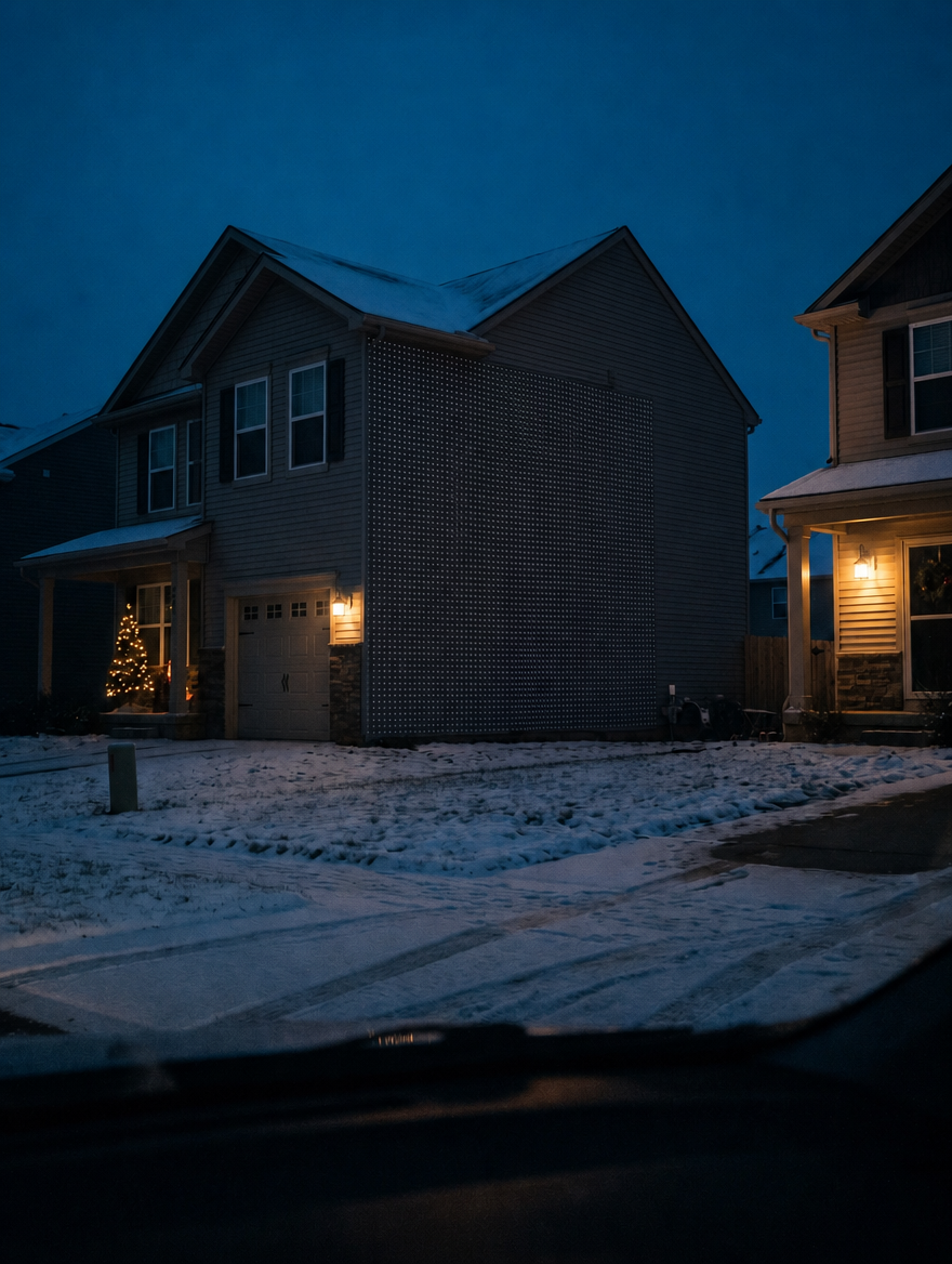 The same house with the light curtain switched off